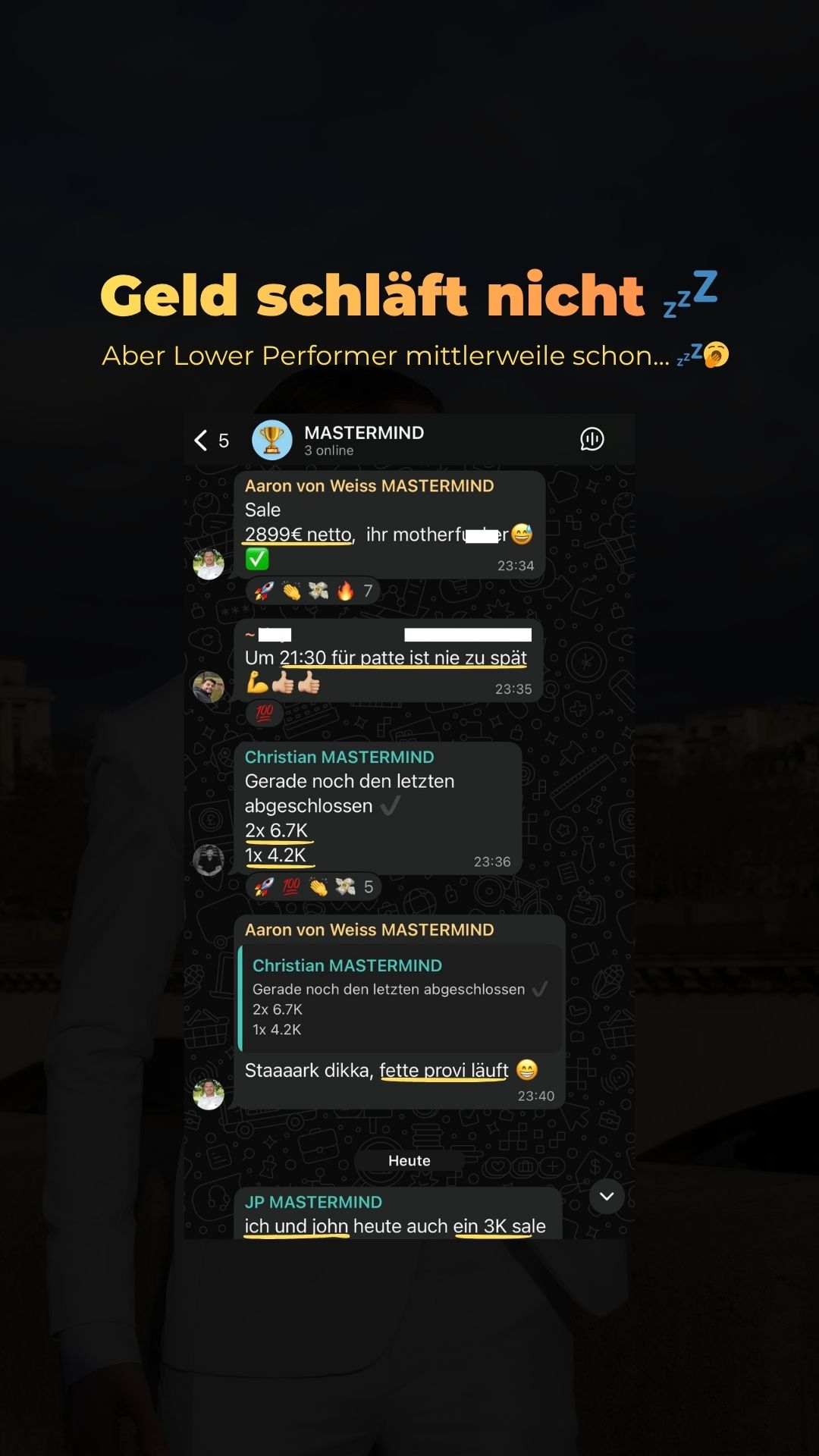 Geld schläft nicht Closes