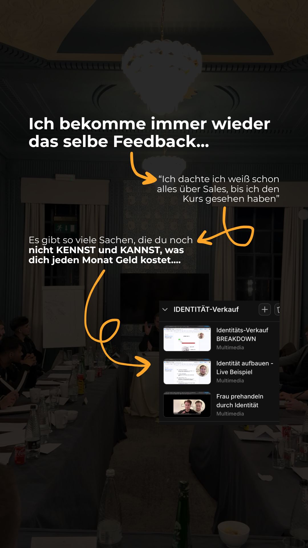 Identitäts-Verkauf Breakdown und Feedback