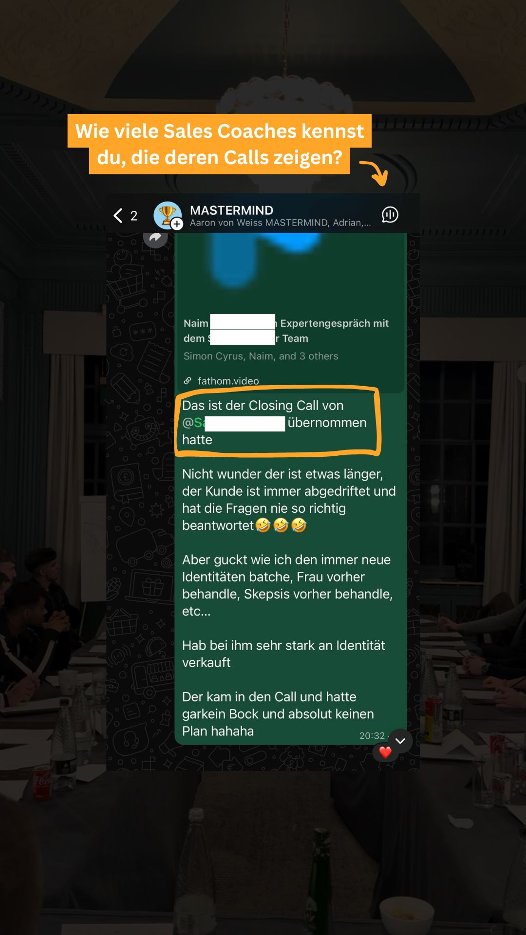Closing Call live übernommen mit Identitäts-Verkauf