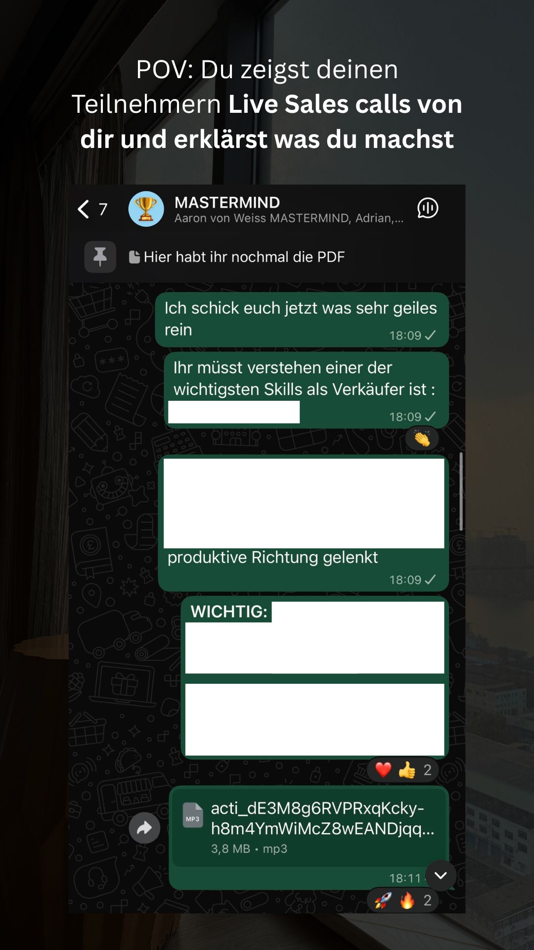 Live Sales Calls von Simon gezeigt und erklärt