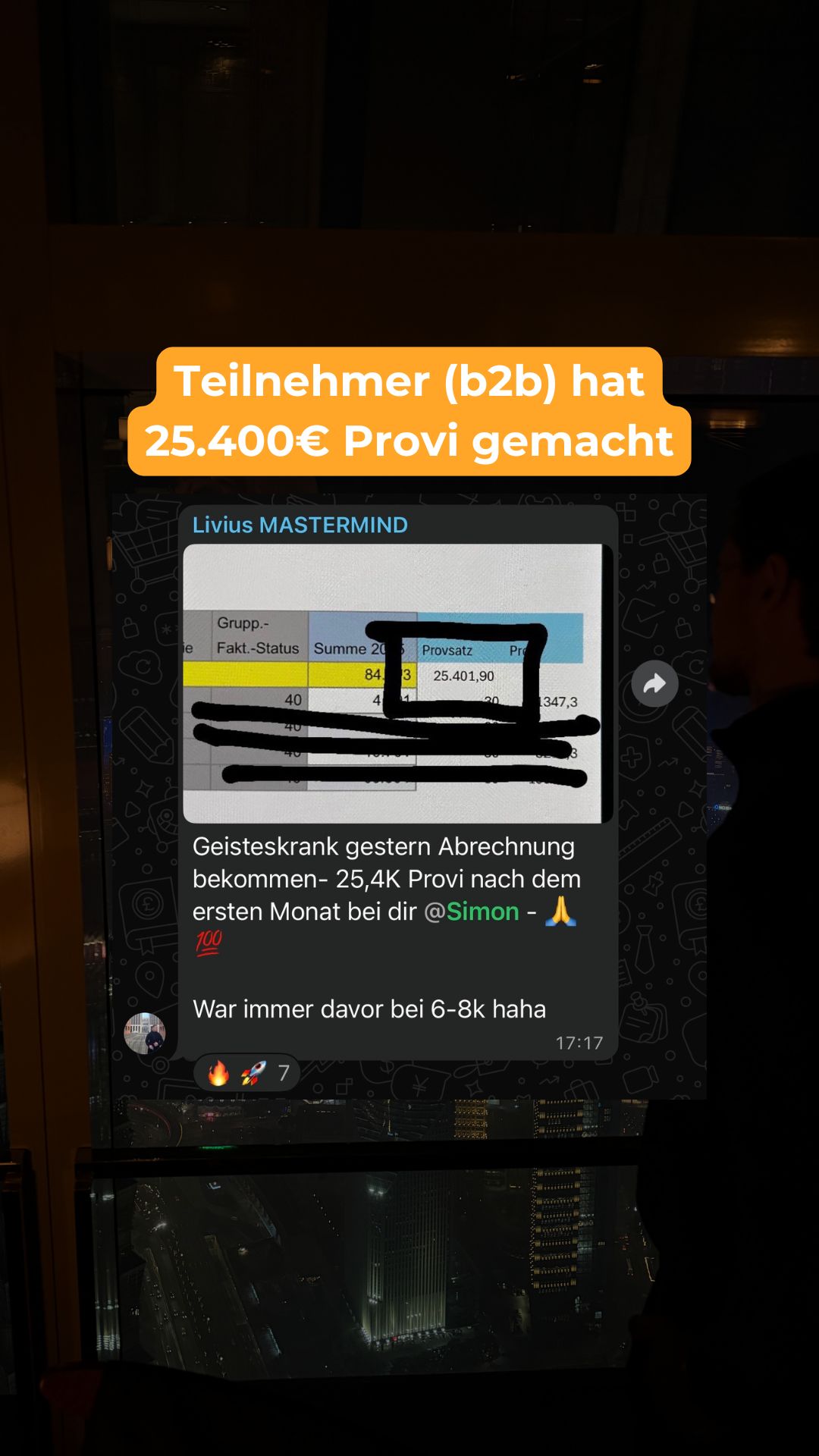 Livius 25.400 EUR Provision B2B nach erstem Monat