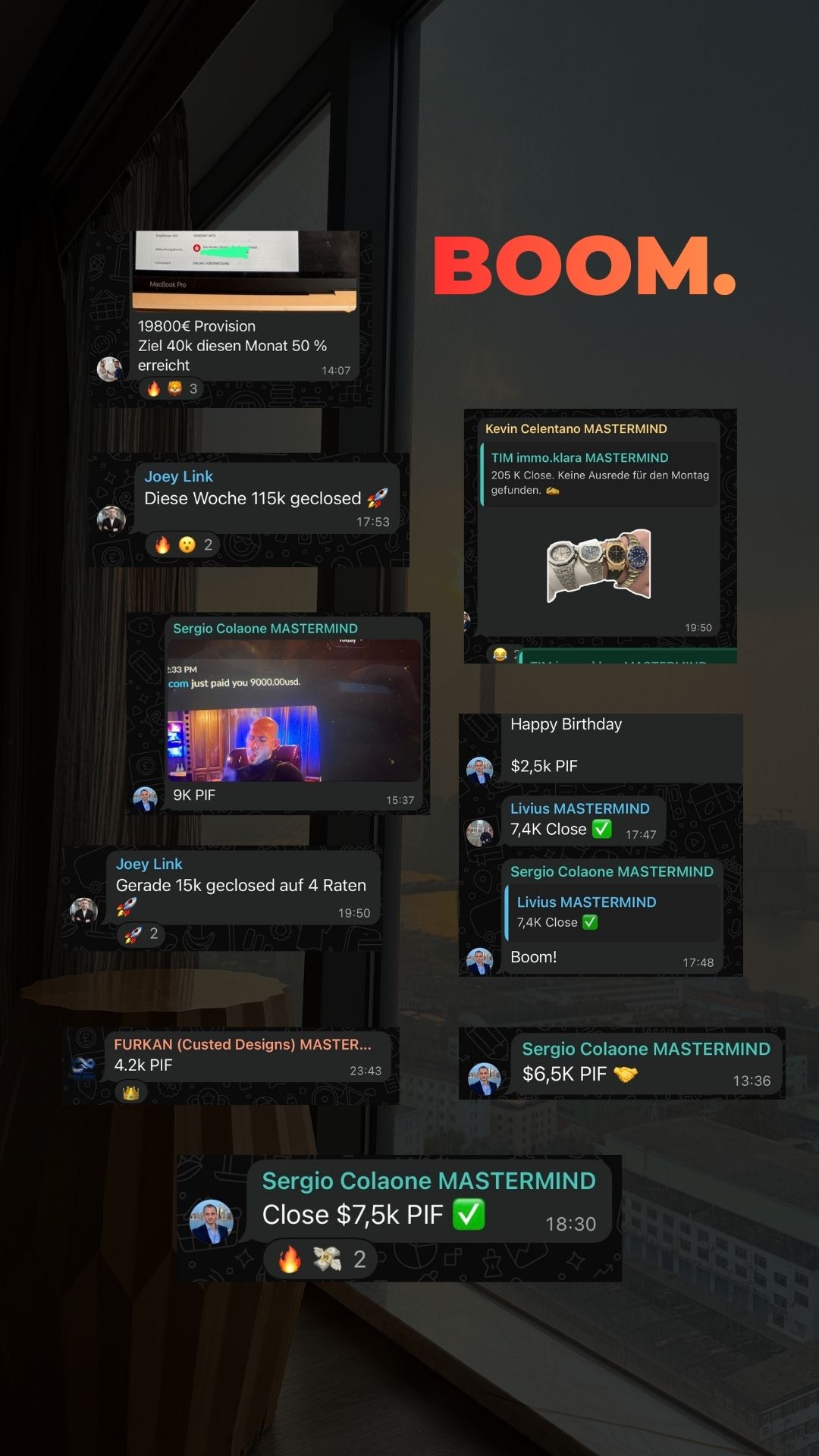 Community Ergebnis-Collage BOOM mit diversen Closes