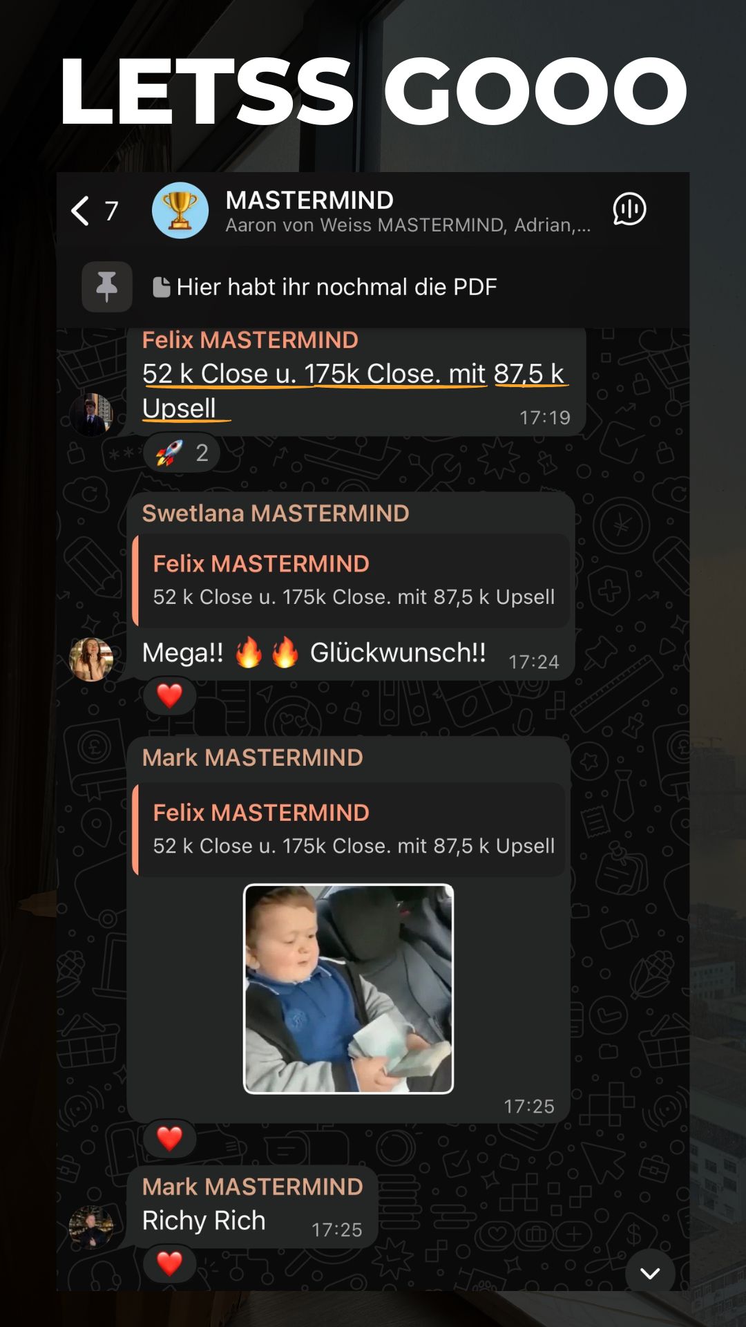 Felix 52K Close und 175K Close mit 87,5K Upsell