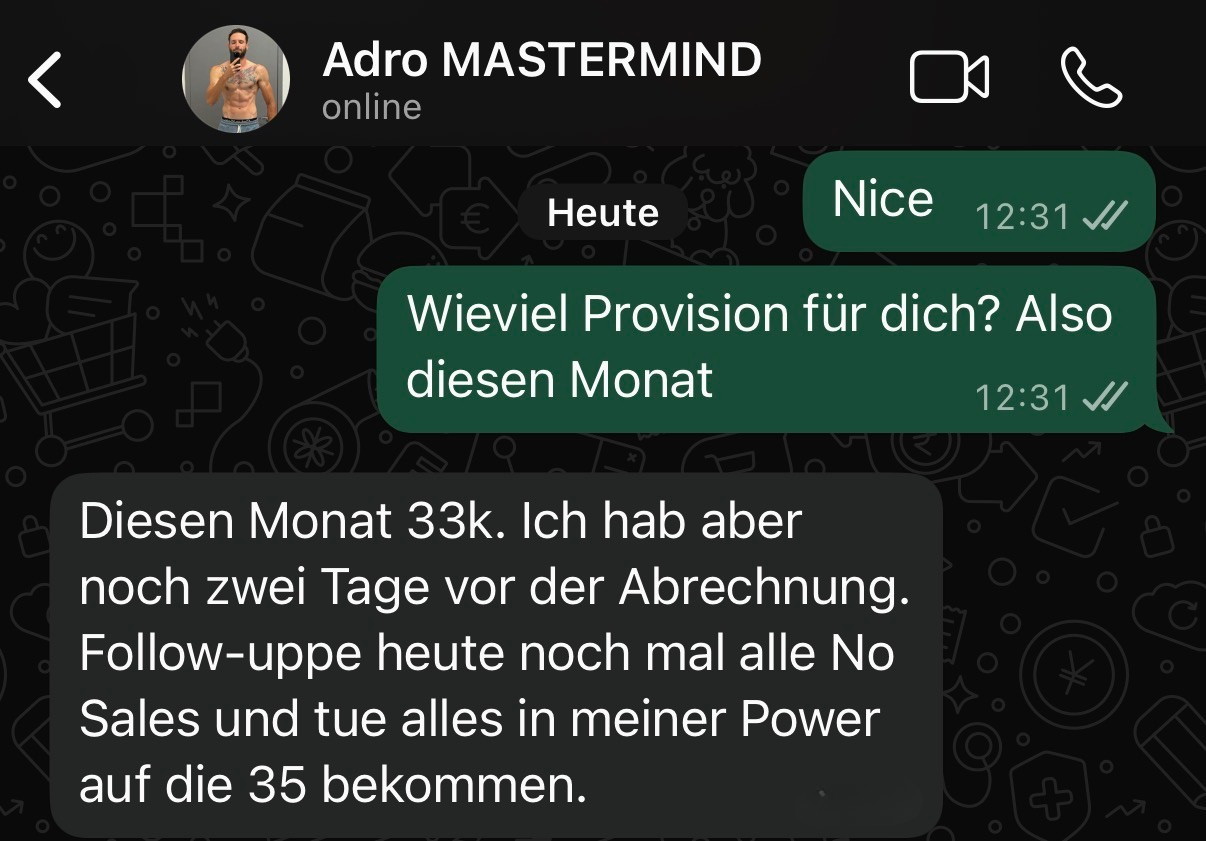 Adro 8.000 EUR auf 33.000 EUR pro Monat